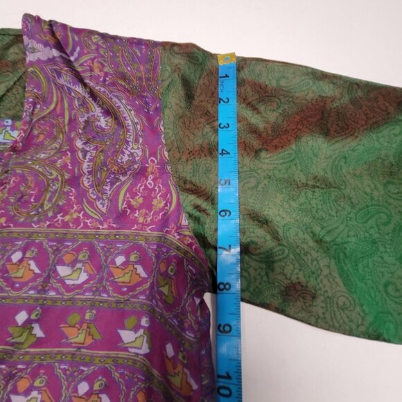 Custom Made Silk Top Purple Bolero Blazer Butterfly Sleeves Size S - NEW ! - Picture 14 of 16